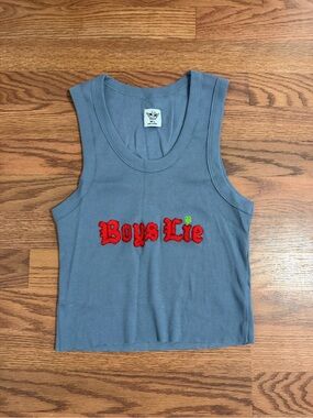 ribbed Boys Lie crop tank
